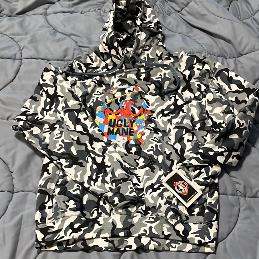 Lil Ugly Mane Camouflage hoodie Black and Gray large